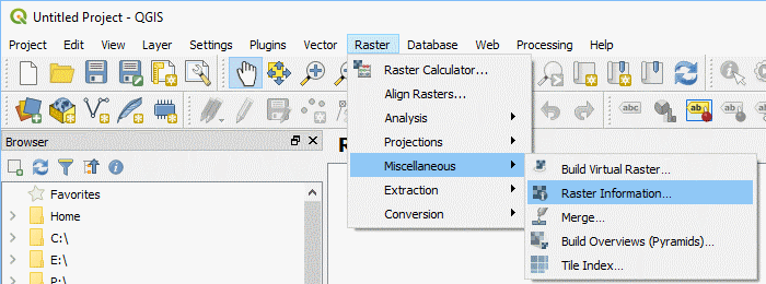 QGIS 3.x raster information